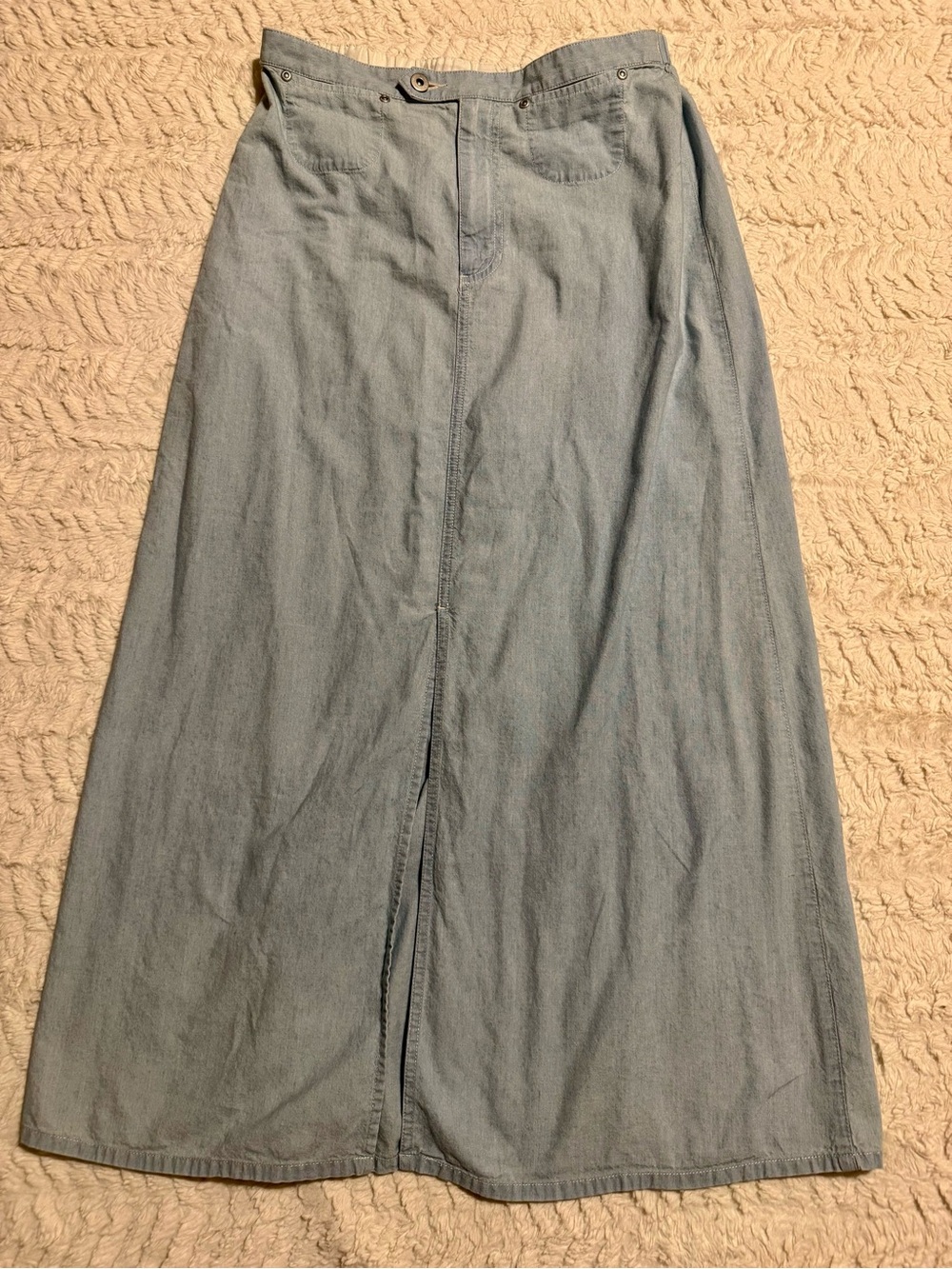 Vintage Liz Claiborne 90’s Lizwear Denim Maxi Skirt Size 10 light blue cotton